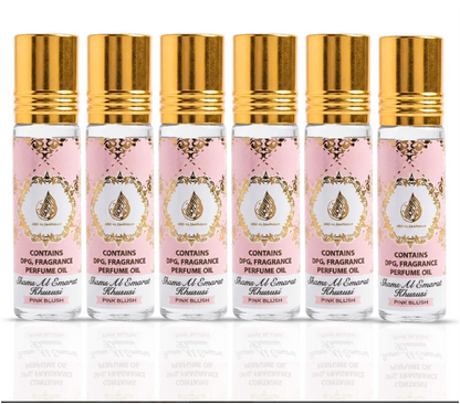 Ard Al Zaafaran Shams Al Emarat Khususi Pink Blush Concentrated Perfume Oil 10ml x 12 Pack | Raspberry, Marshmallow, Strawberry & Vanilla | Women's Roll-On Fragrance
