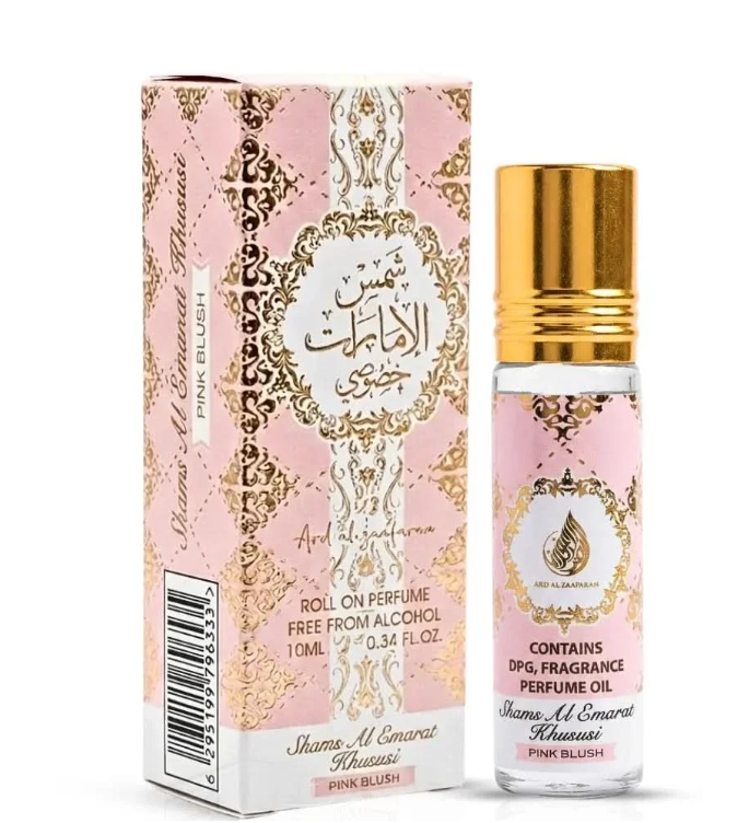 Ard Al Zaafaran Shams Al Emarat Khususi Pink Blush Concentrated Perfume Oil 10ml x 12 Pack | Raspberry, Marshmallow, Strawberry & Vanilla | Women's Roll-On Fragrance