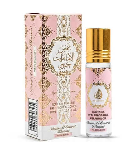 Ard Al Zaafaran Shams Al Emarat Khususi Pink Blush Concentrated Perfume Oil 10ml x 12 Pack | Raspberry, Marshmallow, Strawberry & Vanilla | Women's Roll-On Fragrance