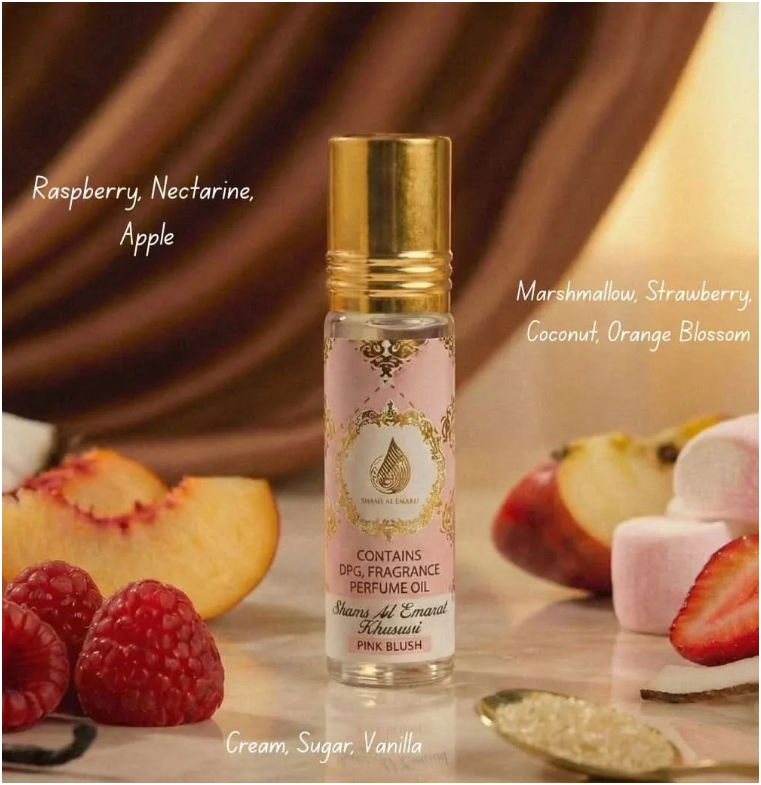 Ard Al Zaafaran Shams Al Emarat Khususi Pink Blush Concentrated Perfume Oil 10ml x 12 Pack | Raspberry, Marshmallow, Strawberry & Vanilla | Women's Roll-On Fragrance