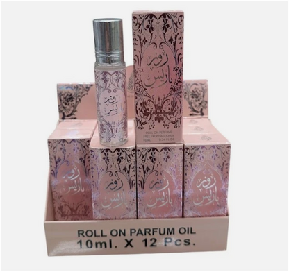 Ard Al Zaafaran Rose Paris Concentrated Perfume Oil 10ml x 12 Pack | Rose, Freesia, Sandalwood & Musk | Long Lasting Roll-On Fragrance