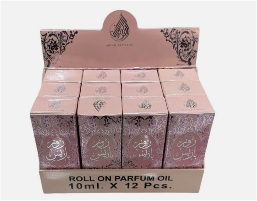 Ard Al Zaafaran Rose Paris Concentrated Perfume Oil 10ml x 12 Pack | Rose, Freesia, Sandalwood & Musk | Long Lasting Roll-On Fragrance