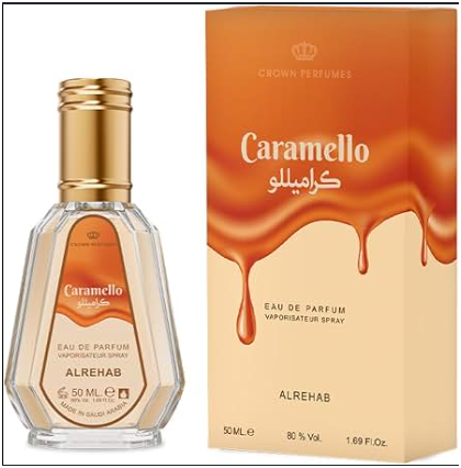 Al Rehab Caramello Eau de Parfum 50ml (1.69 oz) | Pistachio, Almond, Caramel & Vanilla Gourmand Fragrance | Unisex Perfume Spray