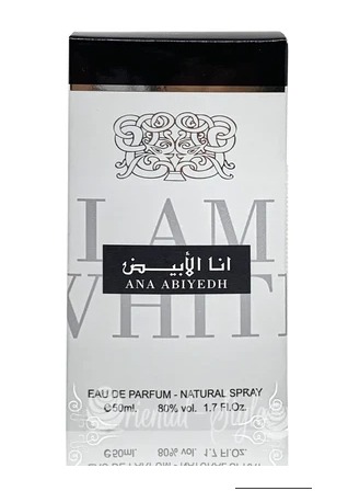 Ard Al Zaafaran I Am White (Ana Abiyedh) Eau de Parfum 50ml (1.69 oz) | White Musk, Vanilla, Saffron & Oud | Unisex Fragrance