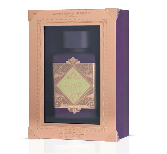 Lattafa Bade’e Al Oud Amethyst Fusion Eau de Parfum 100ml (3.4 oz) | Rum, Amaretto, Mandarin, Caramel, Vanilla & Sandalwood | Unisex Fragrance