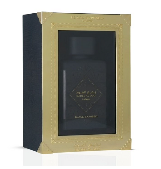 Lattafa Bade’e Al Oud Black Exposed Eau de Parfum 100ml (3.4 oz) | Toffee, Incense, Cocoa, Vanilla & Labdanum | Unisex Oriental Vanilla Fragrance