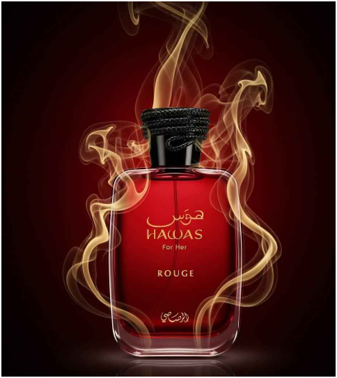 Rasasi Hawas Rouge Eau de Parfum 100ml (3.38 Fl Oz) | Tangerine, Raspberry, Chocolate, Rose, Orange Blossom, Vanilla, Musk &amp; Coffee | Women's Fragrance