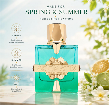 French Avenue Aromatix Sun Kissed Eau de Parfum Spray for Unisex, Woody Aromatic Fragrance, 3.4 fl oz / 100 ml