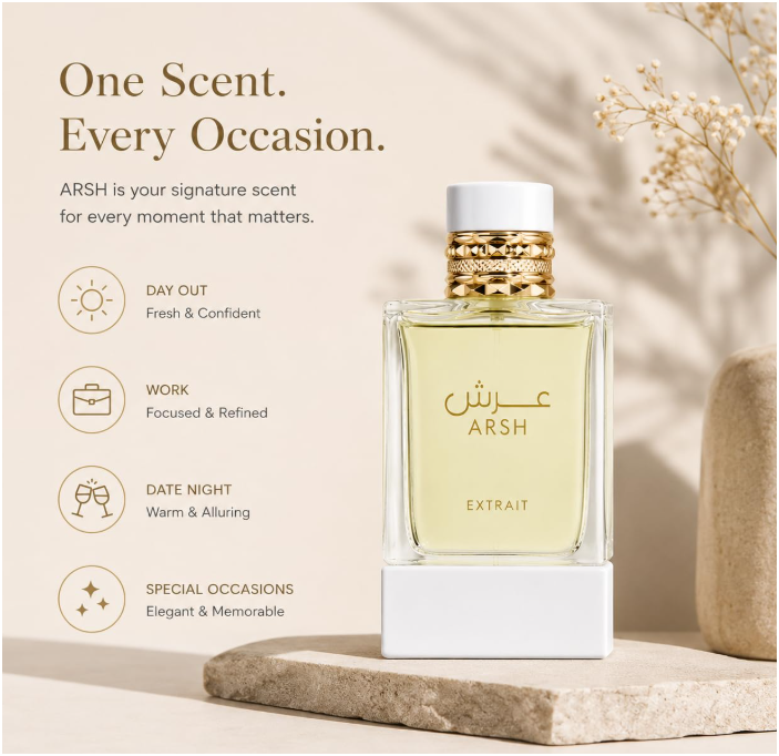 French Avenue Arsh Extrait Eau de Parfum 100ml (3.4 Fl Oz) | Fresh, Fruity, Floral & Woody Notes | Unisex Fragrance