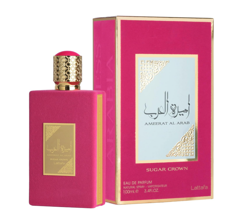 Lattafa Ameerat Al Arab Sugar Crown Eau de Parfum for Women, 100ml (3.4 Fl Oz), Sweet Floral Fruity Fragrance with Fruity, Floral, Vanilla, Musk & Woody Accords