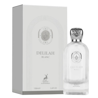 Maison Alhambra Delilah Blanc Eau de Parfum for Women, 100ml (3.4 Fl Oz), Floral Fruity Fragrance with Rhubarb, Litchi, Bergamot, Turkish Rose, Peony, Vanilla, White Musk & Cashmeran