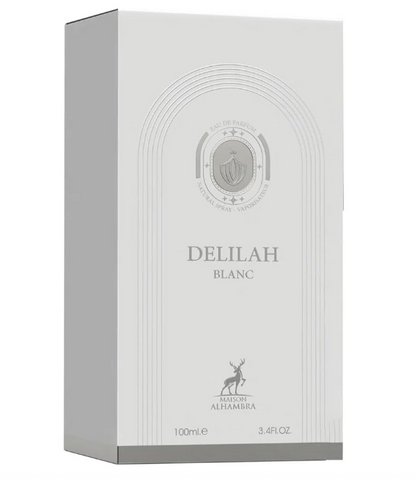 Maison Alhambra Delilah Blanc Eau de Parfum for Women, 100ml (3.4 Fl Oz), Floral Fruity Fragrance with Rhubarb, Litchi, Bergamot, Turkish Rose, Peony, Vanilla, White Musk & Cashmeran