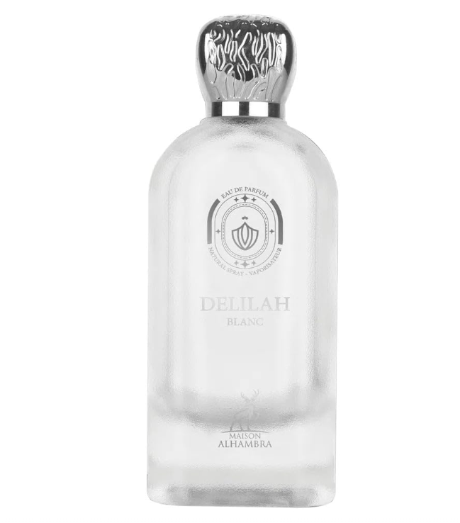 Maison Alhambra Delilah Blanc Eau de Parfum for Women, 100ml (3.4 Fl Oz), Floral Fruity Fragrance with Rhubarb, Litchi, Bergamot, Turkish Rose, Peony, Vanilla, White Musk & Cashmeran