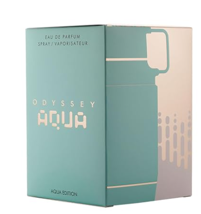 Armaf Odyssey Aqua Aqua Edition Eau de Parfum for Men, 100ml (3.4 Fl Oz), Fresh Aquatic Aromatic Fragrance with Citrus, Mint, Lavender, Ginger, Spices, Sandalwood, Patchouli, Musk & Amber