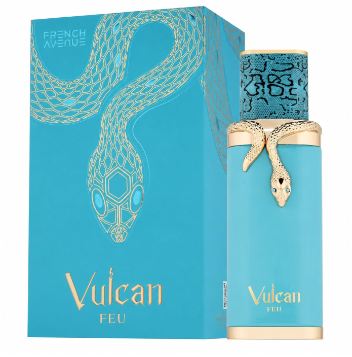 French Avenue Vulcan Feu Eau de Parfum for Unisex, 100ml (3.4 Fl Oz), Warm Amber Woody Fragrance with Spicy, Sweet, Woody, Amber & Musk Accords