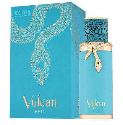 French Avenue Vulcan Feu Eau de Parfum for Unisex, 100ml (3.4 Fl Oz), Warm Amber Woody Fragrance with Spicy, Sweet, Woody, Amber & Musk Accords