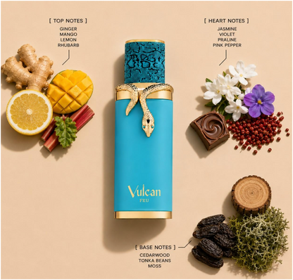 French Avenue Vulcan Feu Eau de Parfum for Unisex, 100ml (3.4 Fl Oz), Warm Amber Woody Fragrance with Spicy, Sweet, Woody, Amber & Musk Accords