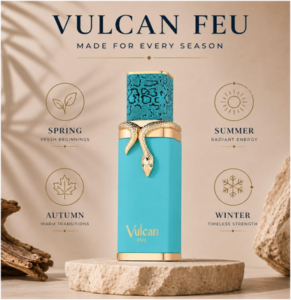 French Avenue Vulcan Feu Eau de Parfum for Unisex, 100ml (3.4 Fl Oz), Warm Amber Woody Fragrance with Spicy, Sweet, Woody, Amber & Musk Accords