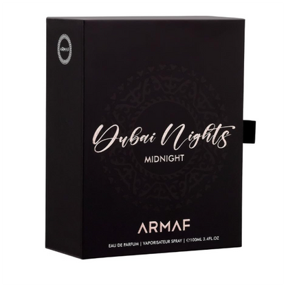 Armaf Dubai Nights Midnight Eau de Parfum for Men, 100ml (3.4 Fl Oz), Amber Woody Fragrance with Citrus, Spicy, Floral, Vanilla, Amber & Musk Accords