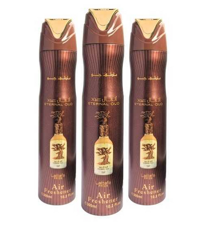 LATTAFA PRIDE ETERNAL OUD Air Freshener 300ML 3 PC Combo – Long-Lasting Oud &amp; Woody Fragrance for Home, Car &amp; Office