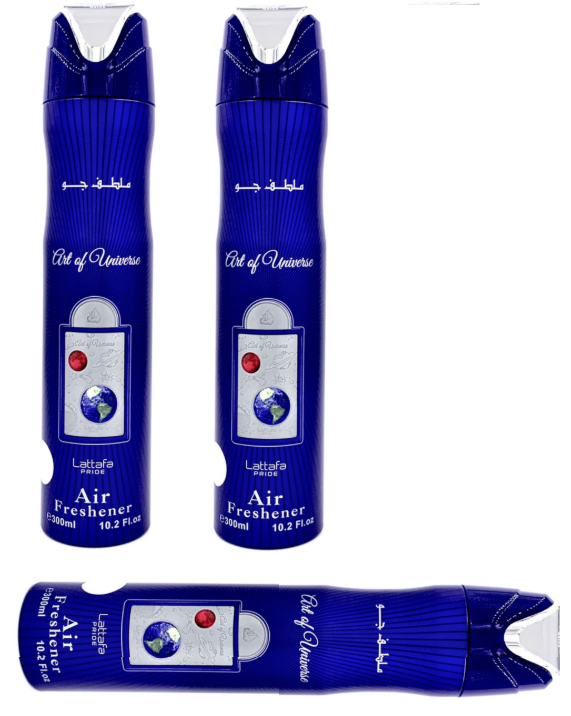 Lattafa Art of Universe Air Freshener 3 Pc Combo, Fragrance Air Freshener Spray for Home, Car &amp; Office, 3-Piece Freshener Set