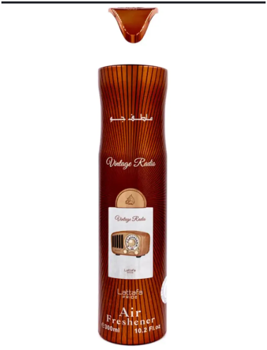Lattafa Vintage Radio Air Freshener 3 Pc Combo, 300ml Fragrance Air Freshener Spray Set for Home, Car &amp; Office, 3-Piece Combo