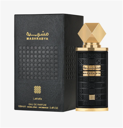 Lattafa Mashrabya Eau de Parfum Spray 100ml (3.4 Fl Oz) | Apple Shisha, Pink Pepper, Tobacco, Cinnamon, Dates, Oud Smoke, Vanilla & Caramel | Unisex Fragrance