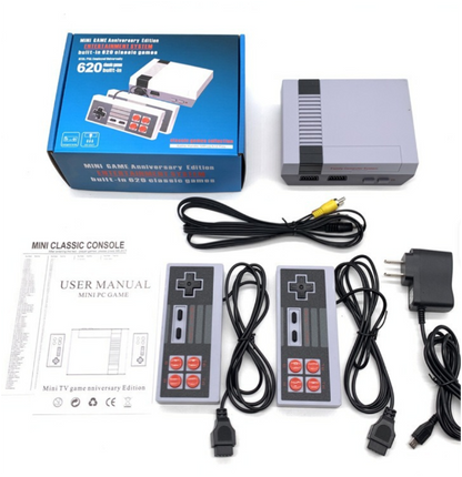 New HD 620 Game Console Super Mini, Built-In 620 Classic Games, TF Card Support, TV Output, Compact Retro Gaming System