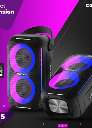 Dolphin 20W Portable Bluetooth Speaker with FM Radio – Party-Ready Sound Anywhere