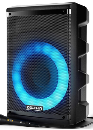 Dolphin 8" Heavy-Duty Handy Party Speaker with Wired Microphone & Remote Control
