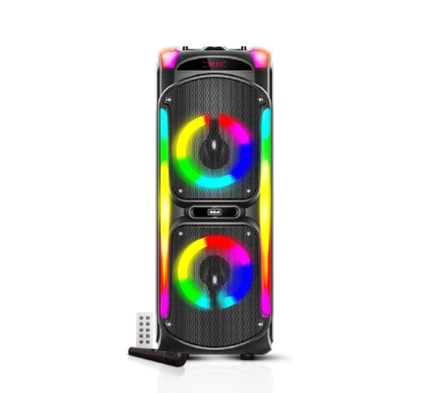 RCA Dual 8" Woofer Bluetooth Party Speaker with Wireless Microphone & Remote Control