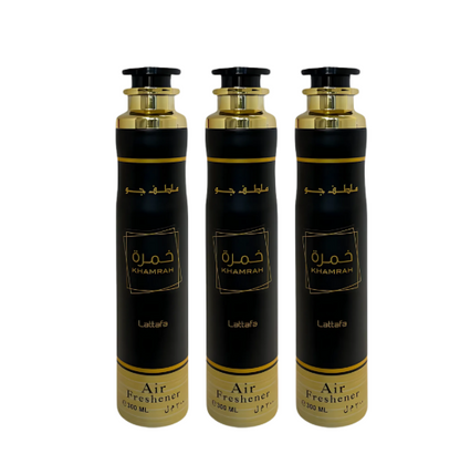 Khamrah Air Freshener 3 Pack Bundle – Home & Car Fragrance Spray | 10.1 oz / 300 ml Each | Lattafa