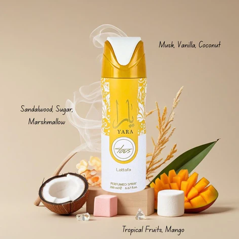 Yara Tous Body Spray 3 Pack Bundle – 200 ml Each | Lattafa
