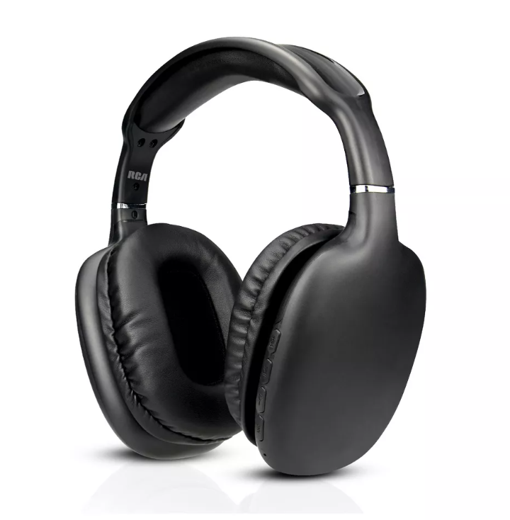 RCA Wave‑53 Active Noise Cancelling Wireless Headphones – 40H ANC Playtime, Black