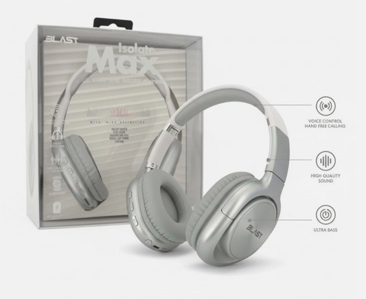 Price Blast Isolate Max Wireless Over-Ear Headphones – Premium Sound, Long Battery Life, Comfortable Fit, Multi-Color (Red, Black, White, Blue)