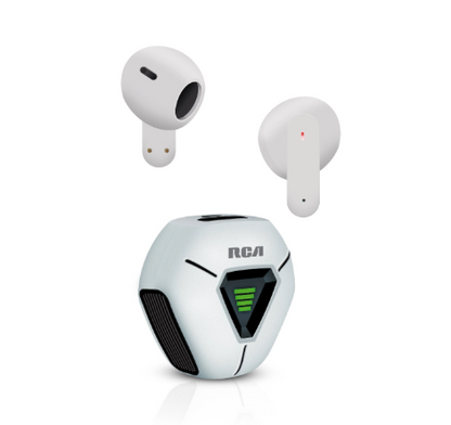 RCA Wave-78 True Wireless Earbuds – Bluetooth, 20H Playtime, Immersive Sound, Compact Design, Multi-Color (Black, White, Red)