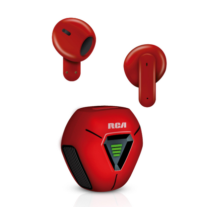 RCA Wave-78 True Wireless Earbuds – Bluetooth, 20H Playtime, Immersive Sound, Compact Design, Multi-Color (Black, White, Red)