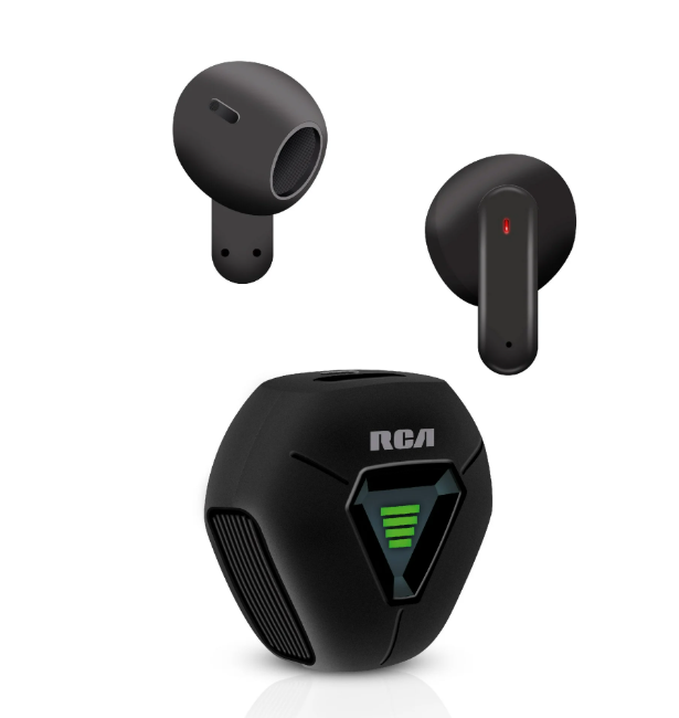 RCA Wave-78 True Wireless Earbuds – Bluetooth, 20H Playtime, Immersive Sound, Compact Design, Multi-Color (Black, White, Red)