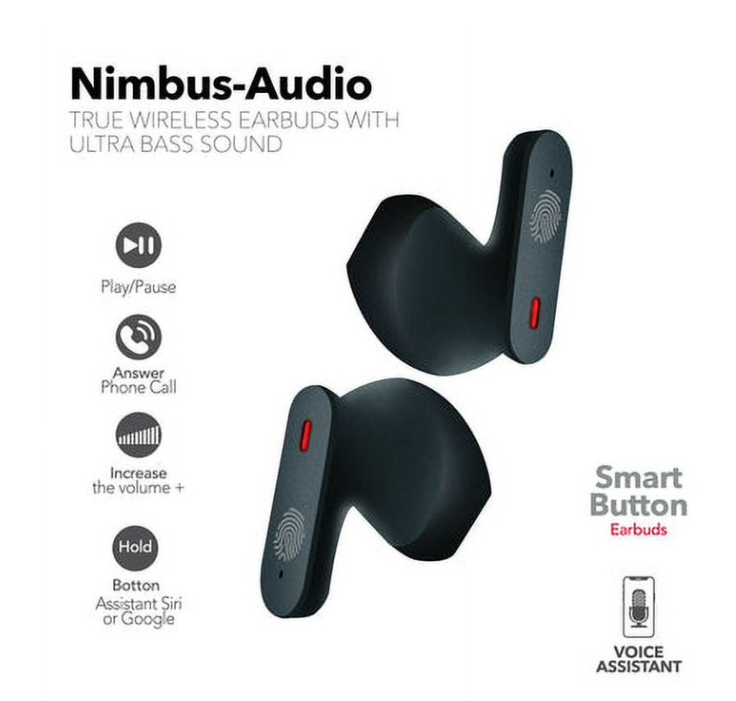 RCA Wave-78 True Wireless Earbuds – Bluetooth, 20H Playtime, Immersive Sound, Compact Design, Multi-Color (Black, White, Red)