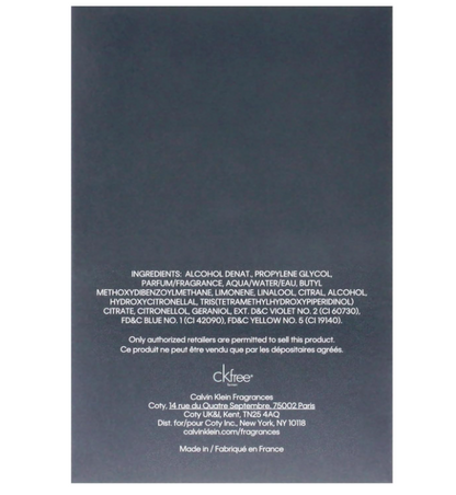 Calvin Klein CK Free Eau de Toilette for Men 3.4 oz / 100ml – Fresh Aromatic Woody Fragrance Spray