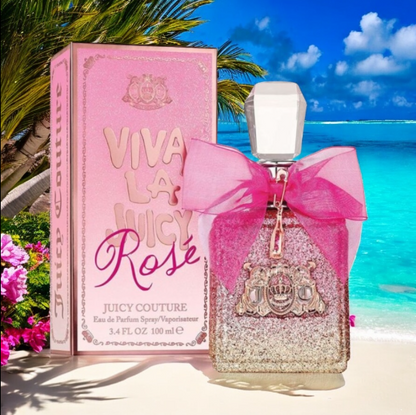 Juicy Couture Viva La Juicy Rosé Eau de Parfum for Women 3.4 oz / 100ml – Sparkling Floral Fruity Perfume Spray