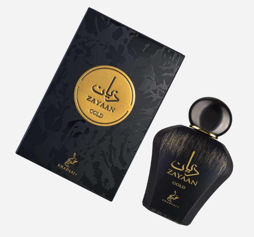 KHADLAJ Zayaan Gold Eau de Parfum Spray for Men 3.4 FL OZ (100ml) Long Lasting Spicy Woody Amber Fruity Luxury Arabic Perfume Bold Masculine Signature Fragrance
