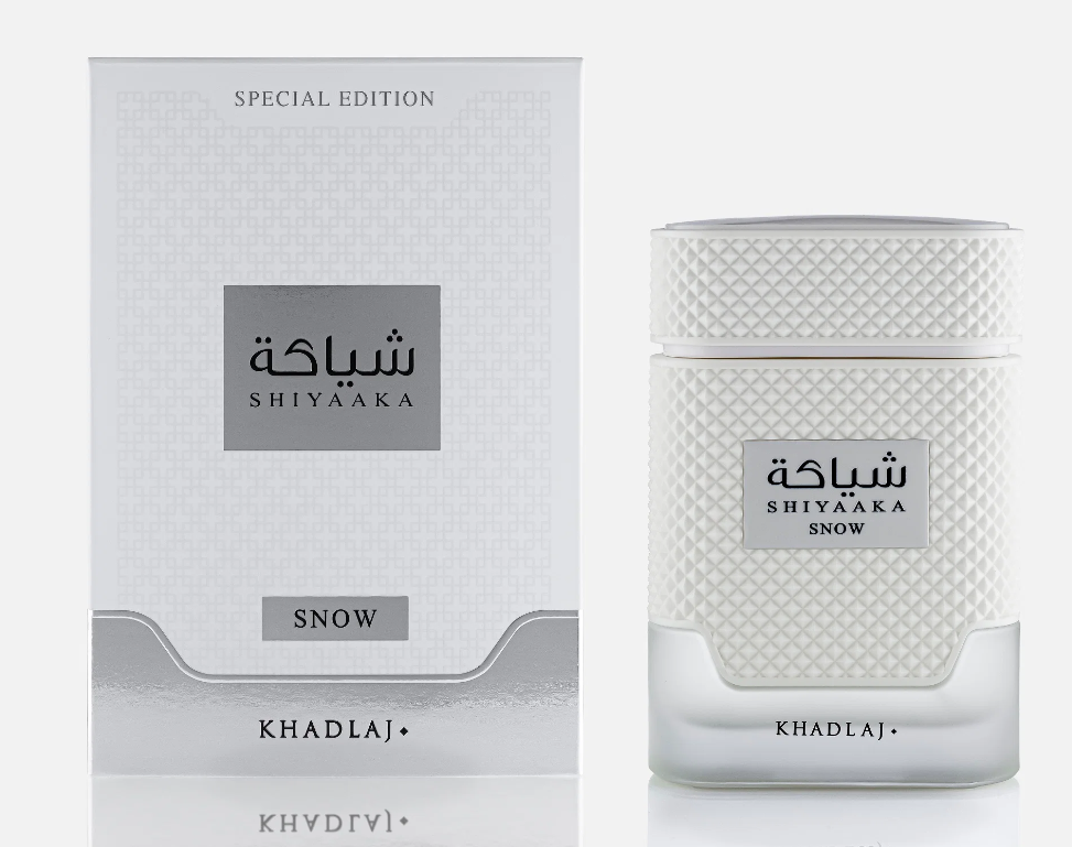 KHADLAJ Shiyaaka Snow Special Edition Eau de Parfum Spray for Men 3.4 FL OZ (100ml) Fresh Citrus Woody Aromatic Long Lasting Luxury Arabic Perfume Exclusive Masculine Fragrance