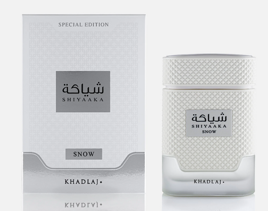 KHADLAJ Shiyaaka Snow Special Edition Eau de Parfum Spray for Men 3.4 FL OZ (100ml) Fresh Citrus Woody Aromatic Long Lasting Luxury Arabic Perfume Exclusive Masculine Fragrance