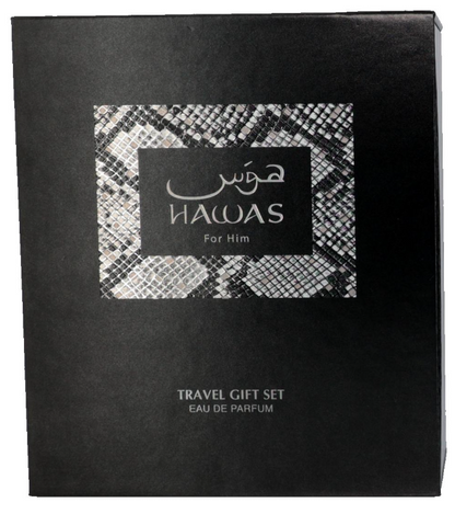 Rasasi Hawas for Him 2 Piece Gift Set | Eau de Parfum & Fragrance Companion Set for Men | Long Lasting Aquatic Fresh Designer Inspired Scent Gift Box
