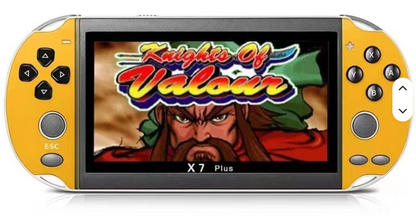 X7PLUS Video Game Console, 5.1-Inch Screen, Dual Joystick, Built-In Retro Games, Arcade Gaming System, Video & Music Support, AV Output