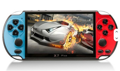 X7PLUS Video Game Console, 5.1-Inch Screen, Dual Joystick, Built-In Retro Games, Arcade Gaming System, Video & Music Support, AV Output