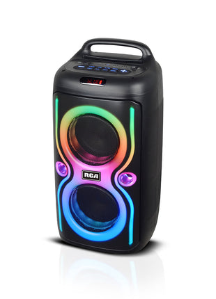 RCA 2x6.5" Dual Woofer Backpack Speaker with Wireless Mic & Remote
