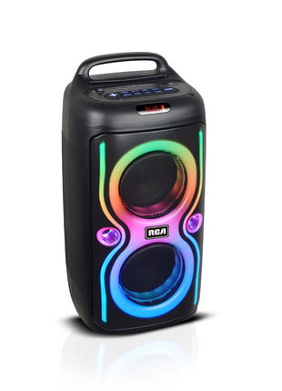 RCA 2x6.5" Dual Woofer Backpack Speaker with Wireless Mic & Remote