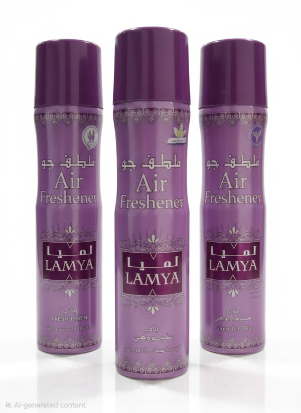 Nabeel Lamya Air Freshener 3 Piece Set | Long Lasting Arabian Home & Car Fragrance | Premium Fresh Scent Collection